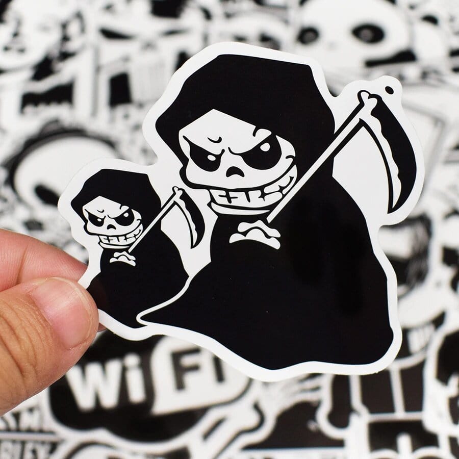 Stickers Skateboard Noir et Blanc (120 stickers) Stickers Skate Tresor Otaku