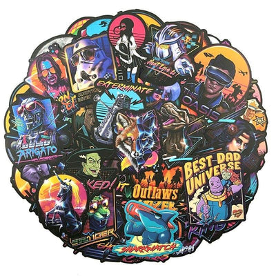 Stickers Skateboard Vintage Pack de Stickers Tresor Otaku