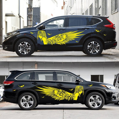 Stickers Voiture Ange Gardien Jaune Tresor Otaku