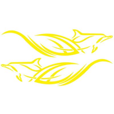 Stickers Voiture Dauphin Jaune Tresor Otaku