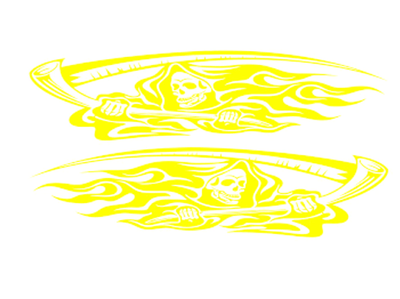 Stickers Voiture Faucheuse Jaune Tresor Otaku