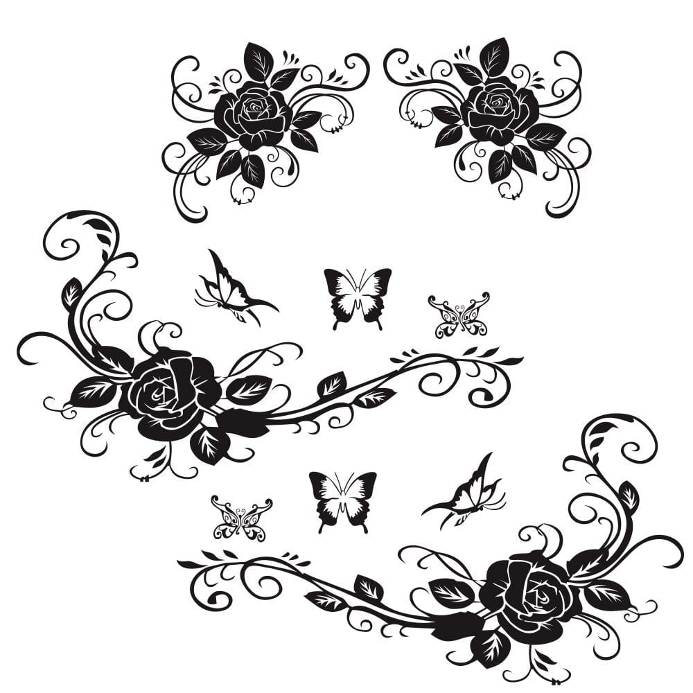 Stickers Voiture Fleurs Black Tresor Otaku