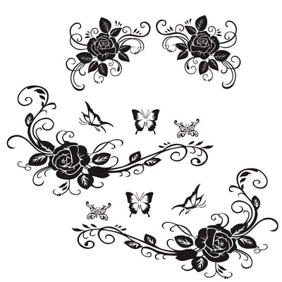 Stickers Voiture Fleurs Black Tresor Otaku