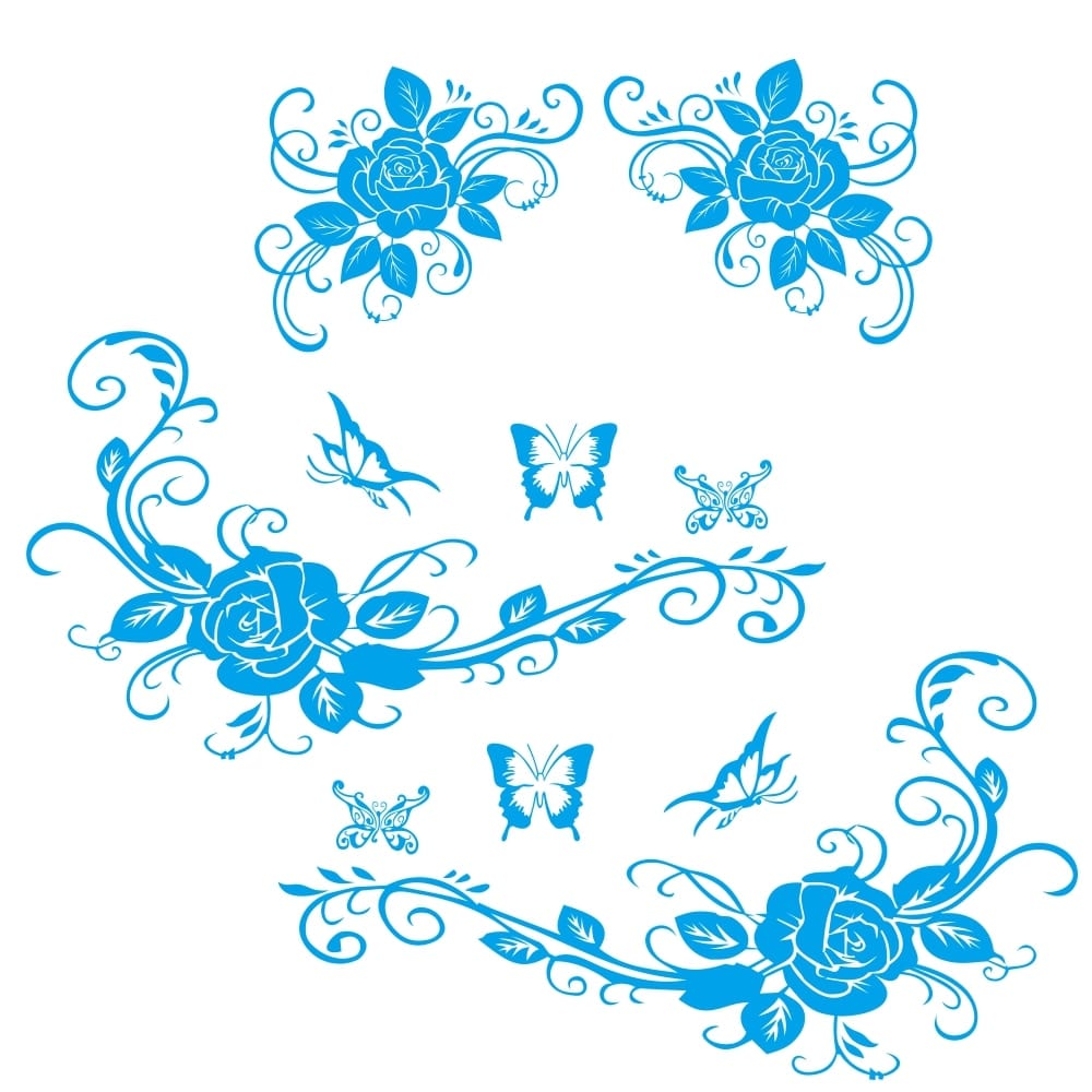 Stickers Voiture Fleurs Blue Tresor Otaku