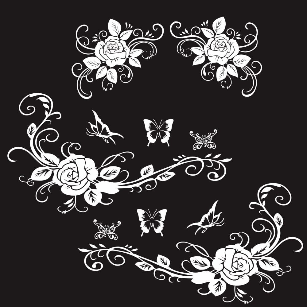 Stickers Voiture Fleurs White Tresor Otaku