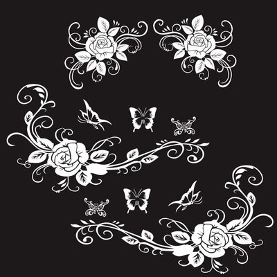 Stickers Voiture Fleurs White Tresor Otaku